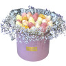 25 клубничек в шоколаде с голубой гипсофилой